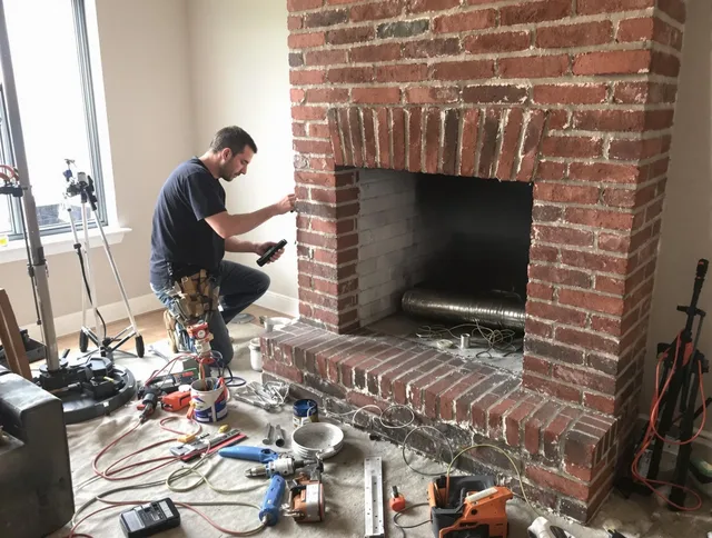 Hawthorne Chimney Sweep specialist finalizing chimney liner service in Hawthorne, CA