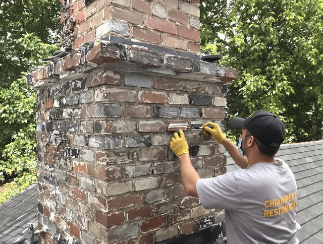 In-progress chimney restoration by Hawthorne Chimney Sweep in Hawthorne, CA
